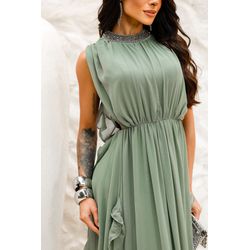 vestido Jorgina verde oliva - VL-JRN-VO-18 - ESTILO IT