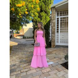 Vestido Babado Rosa - VL-BABAD-ROSA-149 - ESTILO IT