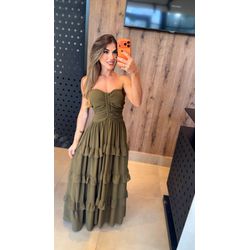 vestido Paola verde oliva - VL-PL-VO-198 - ESTILO IT