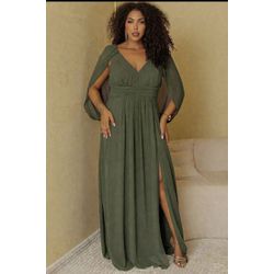 vestido Sibele verde oliva - VL-SBL-VD-OV-235 - ESTILO IT