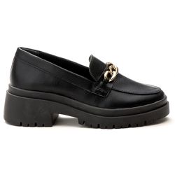 Mocassim Feminino Tratorado Preto Elo - MOCAELOPTO - Estilo Shoes