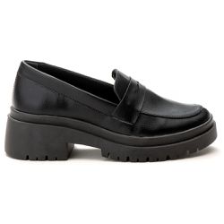 Mocassim Feminino Tratorado Preto Liso - MOCALISPT - Estilo Shoes