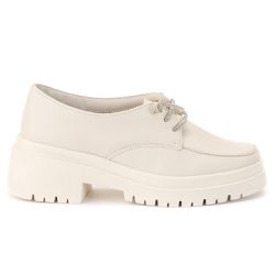 Mocassim Oxford Feminino Kylie Off White - OXFORD... - Estilo Shoes