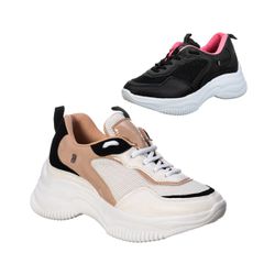 Kit 2 Tênis Feminino Chunck Sneaker Casual Platafo...