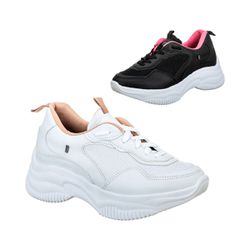 Kit 2 Tênis Feminino Chunck Sneaker Casual Platafo...