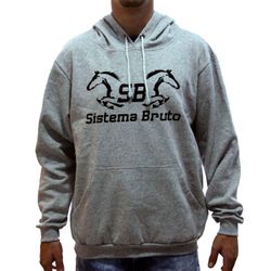 Moletom SB Sistema Bruto - Cinza Estampa Preto - M... - SB Sistema Bruto