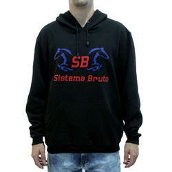 Moletom SB Sistema Bruto - Preto Estampa Azul e Ve... - SB Sistema Bruto