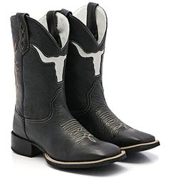 Bota Texana Masculino - Cara de Touro Cano Preto -... - SB Sistema Bruto