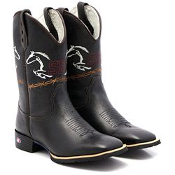 Bota Texana Country SB Sistema Bruto PRETO ORIGINA... - SB Sistema Bruto