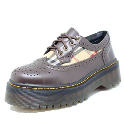 Sapato Oxford Estilo Veggie Greta Xadrez Bege - 10... - ESTILO VEGGIE SHOES