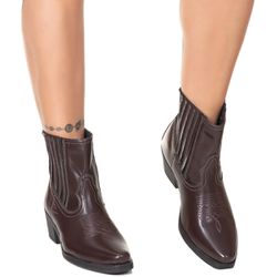 Bota Chelsea Cano Baixo Texana Estilo Veggie Marro... - ESTILO VEGGIE SHOES