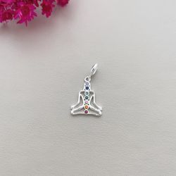 Pingente Berloque Chakras Zircônias em Prata 925 - EVELISEPOLOJOIAS