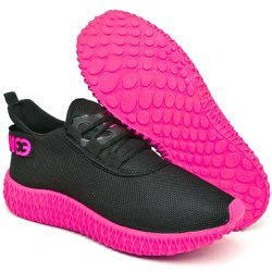 Tênis Boost Feminino Evoltenn Esporte Casual Colmeia Preto Rosa