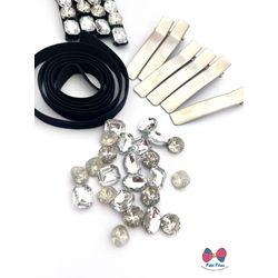 Kit Hair Clip Mix Cristal - 6 hair clip - FABIFITAS