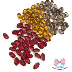 Cristal Chaton Oval 10mm x 14 mm - 10 Unidades - FABIFITAS