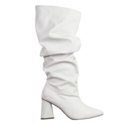 Bota Bel Feminina Fabi Herzer Bico Fino Off White ... - Fabi Herzer