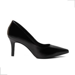 Sapato Feminino Scarpin Verniz Preto Bico Fino Sal... - Fabi Herzer