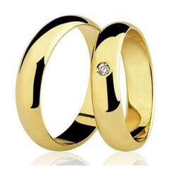 Par De Aliança Casamento De Ouro 18k Com Diamante ... - Fábrica do Ouro