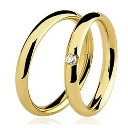 Par De Aliança Casamento De Ouro 18k Com 2.5mm e D... - FÁBRICA DO OURO - ATACADO