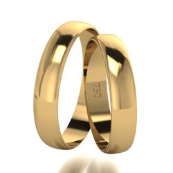 Par De Aliança De Ouro 18k Tradicional Com 5,0mm -... - Fábrica do Ouro ®