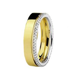 Aliança Individual De Ouro 18k 6mm Anatômica Com Z... - Fábrica do Ouro ®