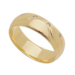 Aliança Individual De Ouro 18k 6mm Com Zircônias -... - FÁBRICA DO OURO - ATACADO