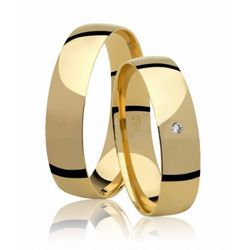 Par De Aliança Casamento De Ouro 18k Anatômica 5mm... - Fábrica do Ouro ®