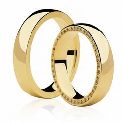 Par De Aliança Casamento De Ouro 18k Fascinante An... - Fábrica do Ouro ®