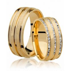 Par De Aliança Casamento De Ouro 18k Afrodite Anat... - Fábrica do Ouro ®