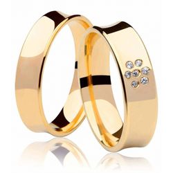 Par De Aliança Casamento De Ouro 18k Eros Côncava ... - Fábrica do Ouro ®