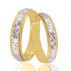 Par De Aliança Casamento De Ouro 18k Bela Bicolor ... - Fábrica do Ouro ®