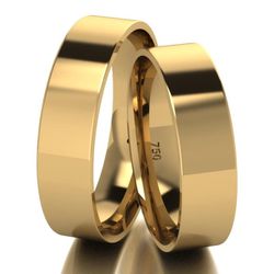 Uma Aliança Casamento Ouro 18k Encapada De 6/7/8mm Unidade