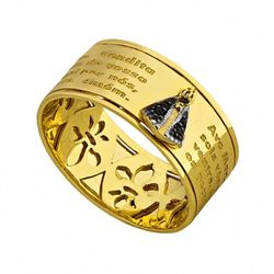Anel De Ouro 18k Oração Ave Maria - 100003 - FÁBRICA DO OURO - ATACADO