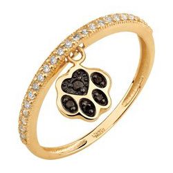 Anel De Ouro 18k Patinha Com Zircônias - 101889 - FÁBRICA DO OURO - ATACADO