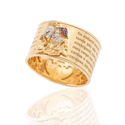 Anel De Ouro 18k São Jorge - 101921 - FÁBRICA DO OURO - ATACADO