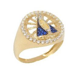 Anel De Ouro 18k Nossa Senhora Da Aparecida - 1019... - FÁBRICA DO OURO - ATACADO