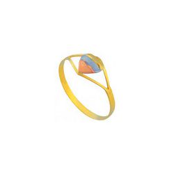 Anel De Ouro 18k Coração Tricolor - 102781 - Fábrica do Ouro