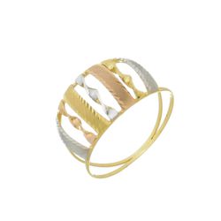 Anel de Ouro 18k Celestial Tricolor - 103444 - Fábrica do Ouro ®️