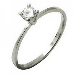 Anel De Ouro Branco18k Solitário Beautiful Com Dia... - FÁBRICA DO OURO - ATACADO