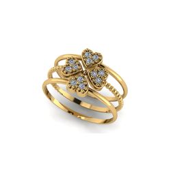 Anel de Ouro 18k Trevo Corações - 103560 - FÁBRICA DO OURO - ATACADO
