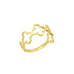 Anel de Ouro 18k Trevo Vazado - 103668 - Fábrica do Ouro ®️
