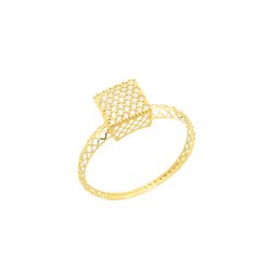 Anel de Ouro 18k Chuveiro Quadrado - 103671 - FÁBRICA DO OURO - ATACADO