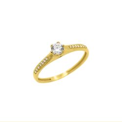 Anel De Ouro 18k Solitário Lumina - 103712 - Fábrica do Ouro ®️