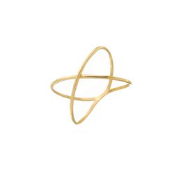 Anel De Ouro 18k X Cruzado - 103713 - Fábrica do Ouro ®️