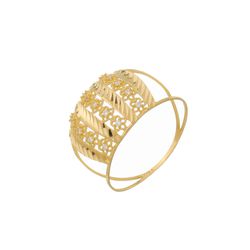 Anel De Ouro 18k Flores - 103714 - Fábrica do Ouro ®️