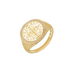 Anel De Ouro 18k São Bento Com Zircônia - 103719 - Fábrica do Ouro ®️
