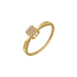 Anel De Ouro 18k Rings Com Zircônias - 103721 - Fábrica do Ouro ®️
