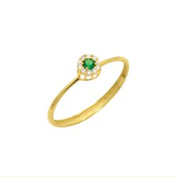 Anel De Ouro 18k Classic Zircônias - 103755 - Fábrica do Ouro ®️