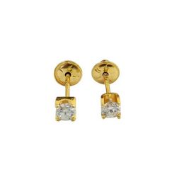 Brinco De Ouro 18k Cartie Com Zircônia De 3,0mm - ... - Fábrica do Ouro ®