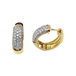 Brinco De Ouro 18k Meia Argola Com Zircônias - 100... - Fábrica do Ouro